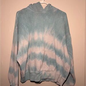 Victoria's Secret Blue and White Tie-Dye Hoodie